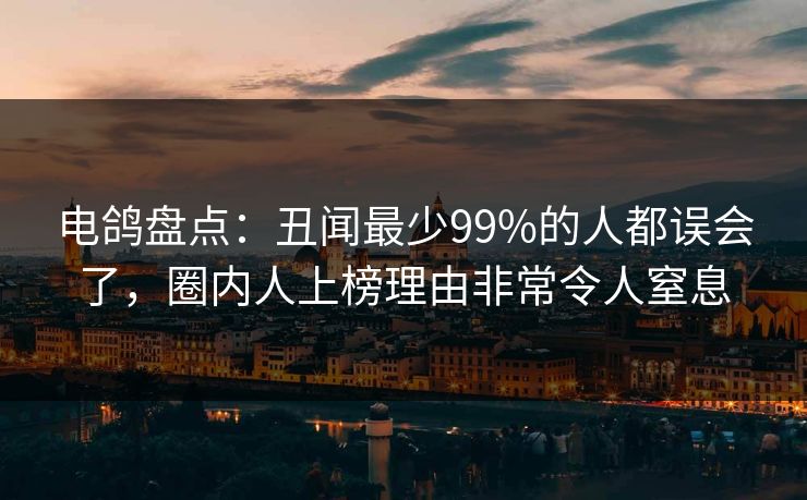 电鸽盘点:丑闻最少99%的人都误会了,圈内人上榜理由非常令人窒息 电鸽盘点:丑闻最少99%的人都误会了,圈内人上榜理由非常令人窒息