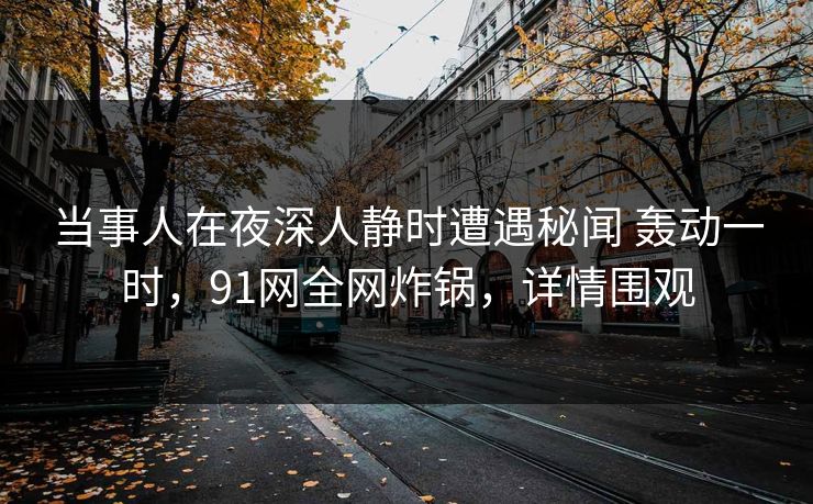 当事人在夜深人静时遭遇秘闻 轰动一时，91网全网炸锅，详情围观