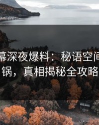 业内内幕深夜爆料：秘语空间全网炸锅，真相揭秘全攻略