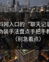 关于黑料网入口的“聊天记录”是真是假？伪装手法盘点手把手教你核验（别急着点）
