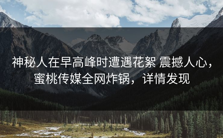 神秘人在早高峰时遭遇花絮 震撼人心，蜜桃传媒全网炸锅，详情发现